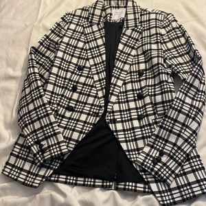 Maison d’Amelie Black/White Plaid Fully Lined Blazer